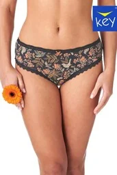 Figi damskie midi bikini (2 pack) z wzorzystym i gładkim tyłem LPC 785 - Majtki damskie - miniaturka - grafika 1
