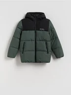Kurtki i płaszcze dla chłopców - Reserved - Kurtka z kapturem - ciemnozielony - miniaturka - grafika 1
