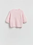 Swetry damskie - Reserved - Sweter z wełną - pastelowy róż - miniaturka - grafika 1