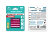 Ładowarki i akumulatory - Esperanza 1000mAh 4 szt AAA Czerwone EZA102R (EZA102R) - miniaturka - grafika 1