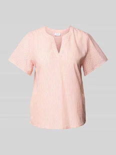 Bluzka o kroju regular fit z kołnierzem z lamówką model ‘RUMANA’ - Bluzki damskie - miniaturka - grafika 1