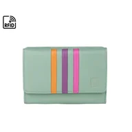 Portfele - Zielony portfel skórzany damski - miniaturka - grafika 1