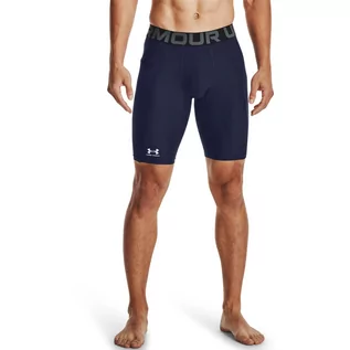 Spodnie sportowe męskie - Męskie legginsy krótkie treningowe Under Armour HeatGear Pocket Long Shorts - granatowe - UNDER ARMOUR - grafika 1