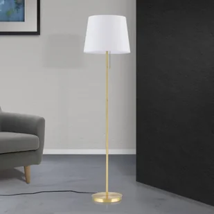 Tekstylna lampa stojąca Ludwig, stary mosiądz - Lampy stojące - miniaturka - grafika 2
