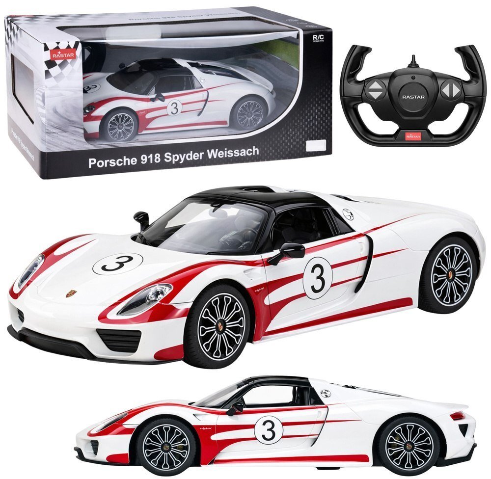 Rastar Auto Porsche 918 Spyder Performance Zdalnie Sterowane RC Białe 1:14 EDUKAMP 29449