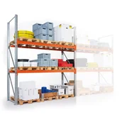 Szafy i regały magazynowe - B2B Partner Regał paletowy 2700x1800x800mm, 2 piętra, podstawowy 141221 - miniaturka - grafika 1