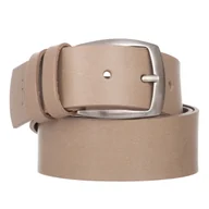 Paski - Klasyczny Pasek Damski VerMari Skórzany Ciemny Beż 4 cm - miniaturka - grafika 1