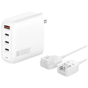 Ładowarka sieciowa 4smarts Flex Pro 100W 3xUSB-C + 1xUSB-A Travel Edition biała - Ładowarki do telefonów - miniaturka - grafika 1