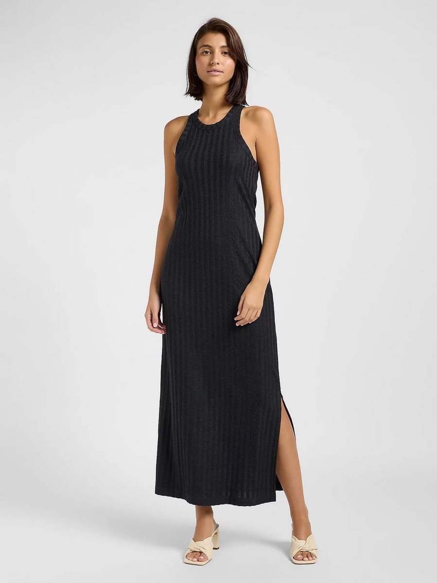 abiti donna lee 112365105 rib tank dress black