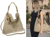 Torebki damskie - Torebka Damska Listonoszka Worek Shopper Torba na Ramię CC3151 beżowa - miniaturka - grafika 1