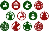 Ozdoby bożonarodzeniowe - Zestaw zawieszek filcowych na choinkę - 10 cm - 24 szt. - miniaturka - grafika 1