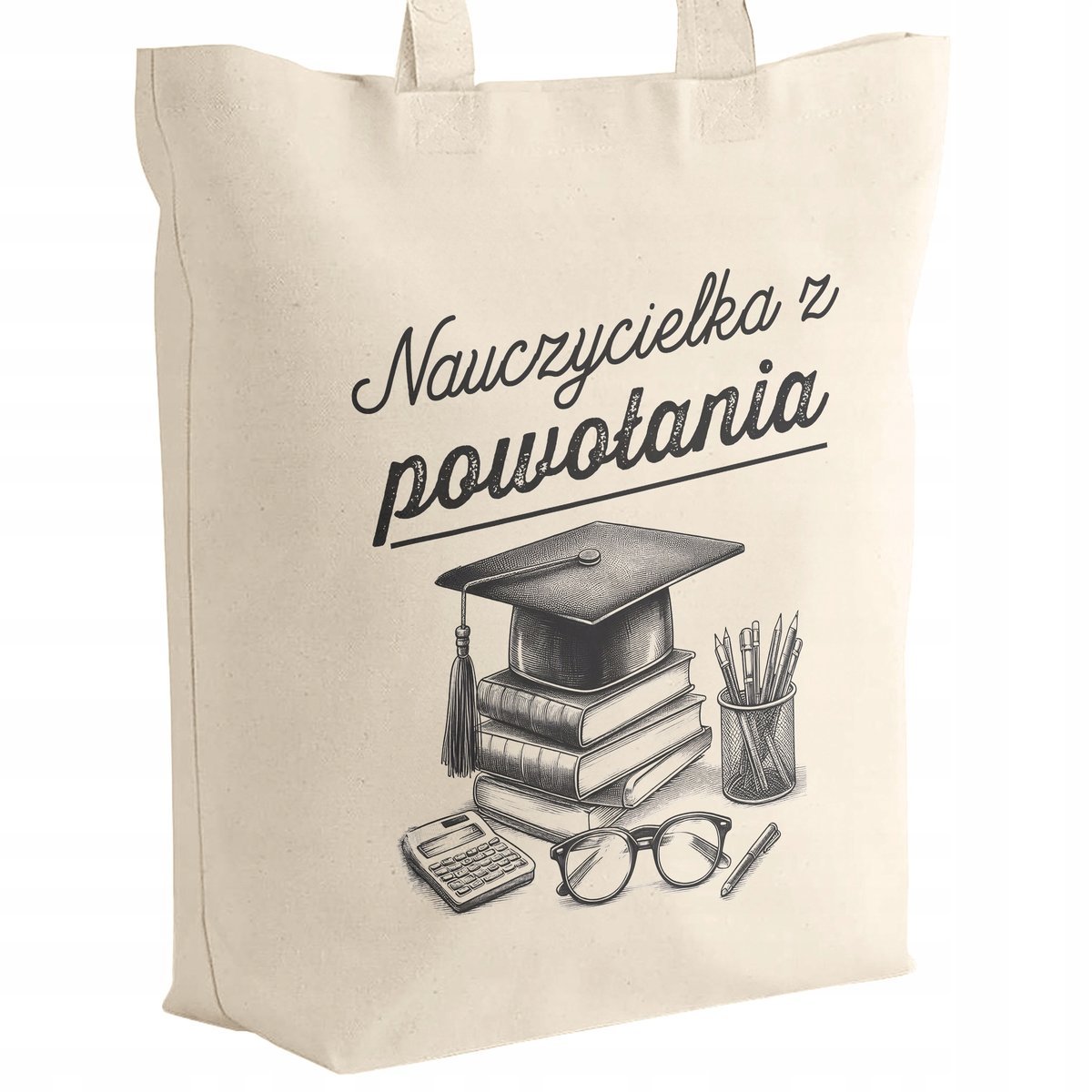 Torba bawełniana z dnem Dzień Nauczyciela Nauczycielka z powołania Prezent