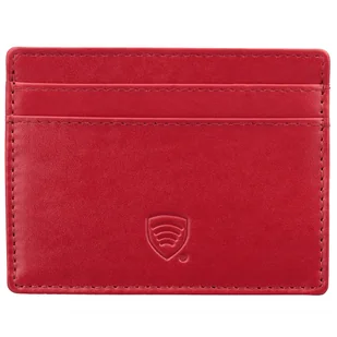 Skórzane damskie etui blokujące karty zbliżeniowe RFID (Czerwony) - Etui na dokumenty i karty - miniaturka - grafika 1