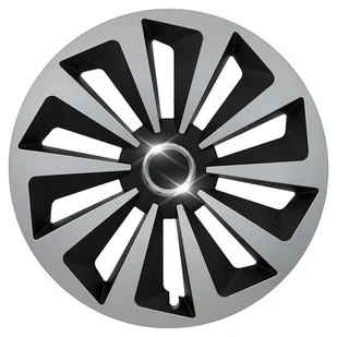 Osłona koła Fox Ring 16 &amp;quot;, jednoczęściowa - czarno / srebrna - Kołpaki samochodowe - miniaturka - grafika 1