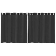 Zasłony - vidaXL Zasłony woalowe z przelotkami 2 szt. Czarne 140x140 cm - miniaturka - grafika 1