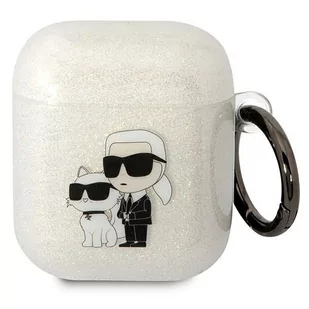 Karl Lagerfeld KLA2HNKCTGT Airpods 1/2 cover transparent Gliter Karl&Choupette - Akcesoria do słuchawek - miniaturka - grafika 1
