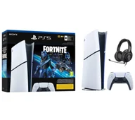 Konsole Playstation - Sony PlayStation 5 Digital Slim D Chassis (PS5 1TB Zestaw Fortnite Cobalt + Słuchawki LucidSound LS10P) - miniaturka - grafika 1