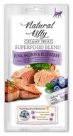 Przysmaki dla kotów - Natural Kitty Sos Superfood TUŃCZYK ŁOSOŚ BORÓWKA 4x12g - miniaturka - grafika 1