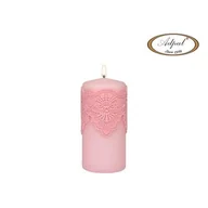 Świece - Świeca pieńkowa 15 x 7 cm koronka IV lakier matowy jasny różany - miniaturka - grafika 1