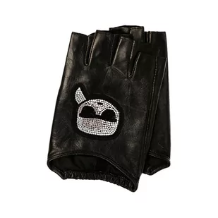 Karl Lagerfeld Skórzane rękawiczki K/Ikonik Rhinest - Rękawiczki - miniaturka - grafika 1