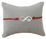 Bransoletki - Srebrna bransoletka sznurkowa KONICZYNA infinity - miniaturka - grafika 1