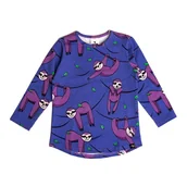 Bluzki dla chłopców - Longsleeve Fioletowy Leniwiec - miniaturka - grafika 1