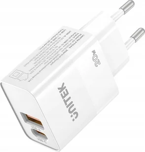 Unitek Ładowarka sieciowa, 1x USB-A, 1x USB-C, QC, PC 3.0, 20W, biała - Ładowarki do telefonów - miniaturka - grafika 1