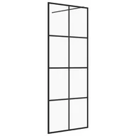 Ścianki i drzwi prysznicowe - vidaXL Ścianka prysznicowa przezroczyste szkło ESG 80x195 cm czarna 151028 - miniaturka - grafika 1