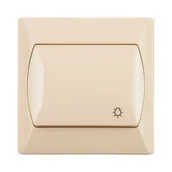 Wyłączniki światła i elektryczne - Ospel Przycisk światło AKCENT beż - miniaturka - grafika 1