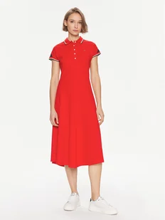 Tommy Hilfiger Sukienka codzienna WW0WW41269 Czerwony Regular Fit - Sukienki - miniaturka - grafika 1