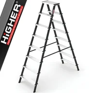 Drabiny - Drabina domowa stalowa dwustronna składana HIGHER 2x8 stopnie 150kg - miniaturka - grafika 1