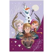 Koce i narzuty dla dzieci - Fioletowy koc dziecięcy z mikropluszu 100x150 cm Frozen Family – Jerry Fabrics - miniaturka - grafika 1