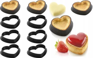 Foremki Do Tartaletek Formy Rant Perforowany Forma Silikonowe 10 Szt Serce - Formy do ciast - miniaturka - grafika 1