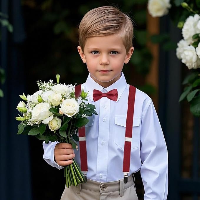 SZELKI DZIECIĘCE + MUSZKA CZERWONE REGULOWANE SZELKI DLA DZIECKA