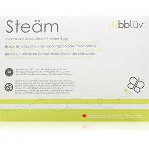 BBLÜV Steäm torebki do sterylizacji do kuchenki mikrofalowej 24 x 21 cm 6 szt. - Podgrzewacze butelek i sterylizatory - miniaturka - grafika 1