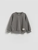 Bluzy dla dziewczynek - Reserved - Gładka bluza z modalem - ciemnoszary - miniaturka - grafika 1