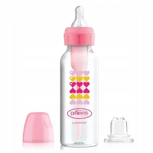 Dr.Browns SB8191 Butelka standard 250ml Options + dekorowana ze smoczkiem 6+ i ustnikiem niekapkiem różowa ][ MA_779768 - Butelki dla niemowląt - miniaturka - grafika 2