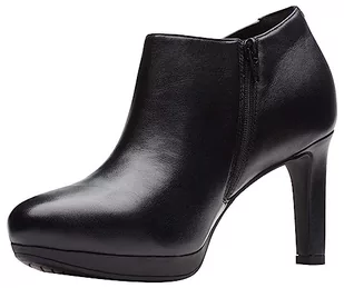 Clarks Damskie botki Ambyr Hope, Black Leather, 41 EU, czarna skóra, 41 EU - Botki damskie - miniaturka - grafika 1