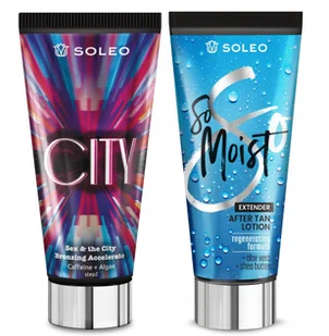 SOLEO CITY 150ml BRONZER Z PRZYSPIESZACZEM OPALANIA + BALSAM PO OPALANIU 150ml - Balsamy i kremy do opalania - miniaturka - grafika 1