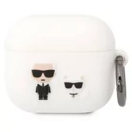 Akcesoria do słuchawek - Etui / Pokrowiec Karl Lagerfeld and Choupette na Airpods 3 (KLACA3SILKCW) białe - miniaturka - grafika 1