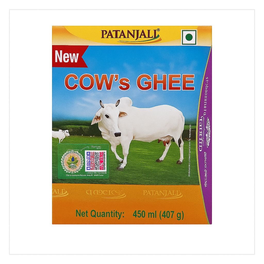 Masło klarowane Patanjali Cow's Ghee 450 ml – aromatyczne do smażenia