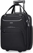 Torby podróżne - UKEIN Bagaż podręczny pod siedzeniem z kółkami, miękka dwustronna lekka walizka podróżna, torba podróżna na kółkach, dla mężczyzn i kobiet, czarna, bagaż podręczny 40 cm, bagaż podręczny, Czarny - miniaturka - grafika 1