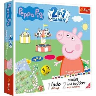 Trefl Gra 2w1 Chinczyk Węże i drabiny Peppa - Gry planszowe - miniaturka - grafika 1