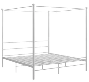 Białe metalowe łóżko małżeńskie 180x200 cm N6-T02 - Łóżka - miniaturka - grafika 1