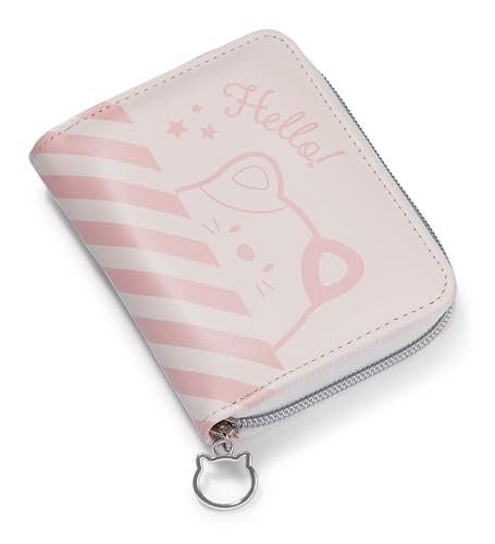 NICI 61818 mymochi portfel „Hello!”, portmonetka z zamkiem błyskawicznym, torebka dla dziewcząt i nastolatek, prezent dla fanów, 12 x 9,5 cm, beżowy