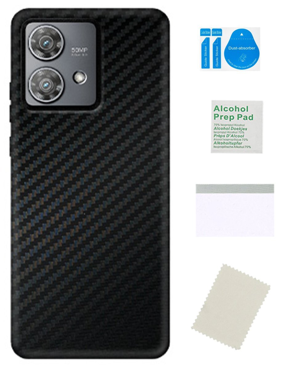 Folia ochronna do MOTOROLA EDGE 40 NEO karbon czarny 3D skórka tył telefonu