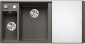 Zlewozmywaki - Zlewozmywak granitowy BLANCO Axia III 6 S Silgranit Wulkaniczny szary + deska szklana + odsączarka stalowa 527226 - miniaturka - grafika 1