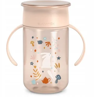 SUAVINEX - 402790-KUBEK TRENINGOWY 360* 340ML/NIEKAPEK/12M+/RÓŻOWY/WONDERLAND - Kubki dla dzieci - miniaturka - grafika 1