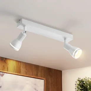 ZMH lampa sufitowa LED biały reflektor sufitowy 2 płomienie lampa sufitowa GU10 obrotowy reflektor ścienny metalowy do przedpokoju salon kuchnia sypialnia bez żarówki - Lampy sufitowe - miniaturka - grafika 1