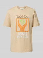 Koszulki męskie - T-shirt z detalami z logo - miniaturka - grafika 1